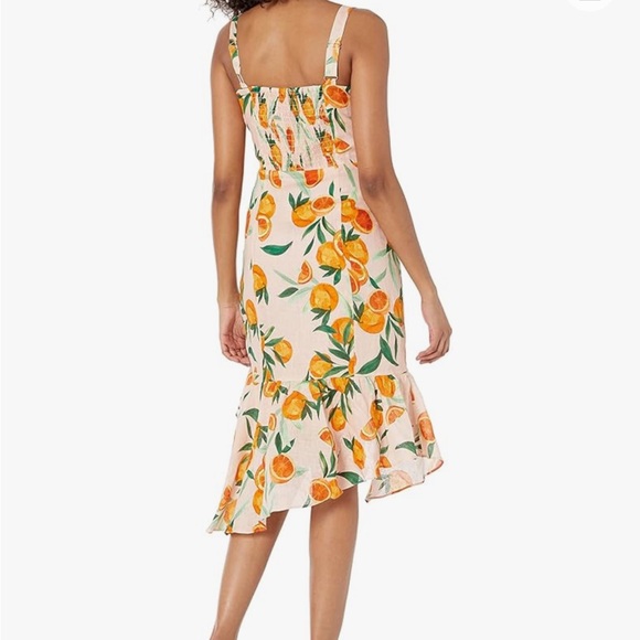 PARKER MILLIE DRESS WITH RUFFLE FRONT DETAILS AND HI-LO RUFFLED HEMLINE SIZE 4 - Picture 6 of 13